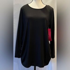 Emma’s Expressions Maternity Soft Stretch Ruched Side Long Sleeve Black Shirt XL